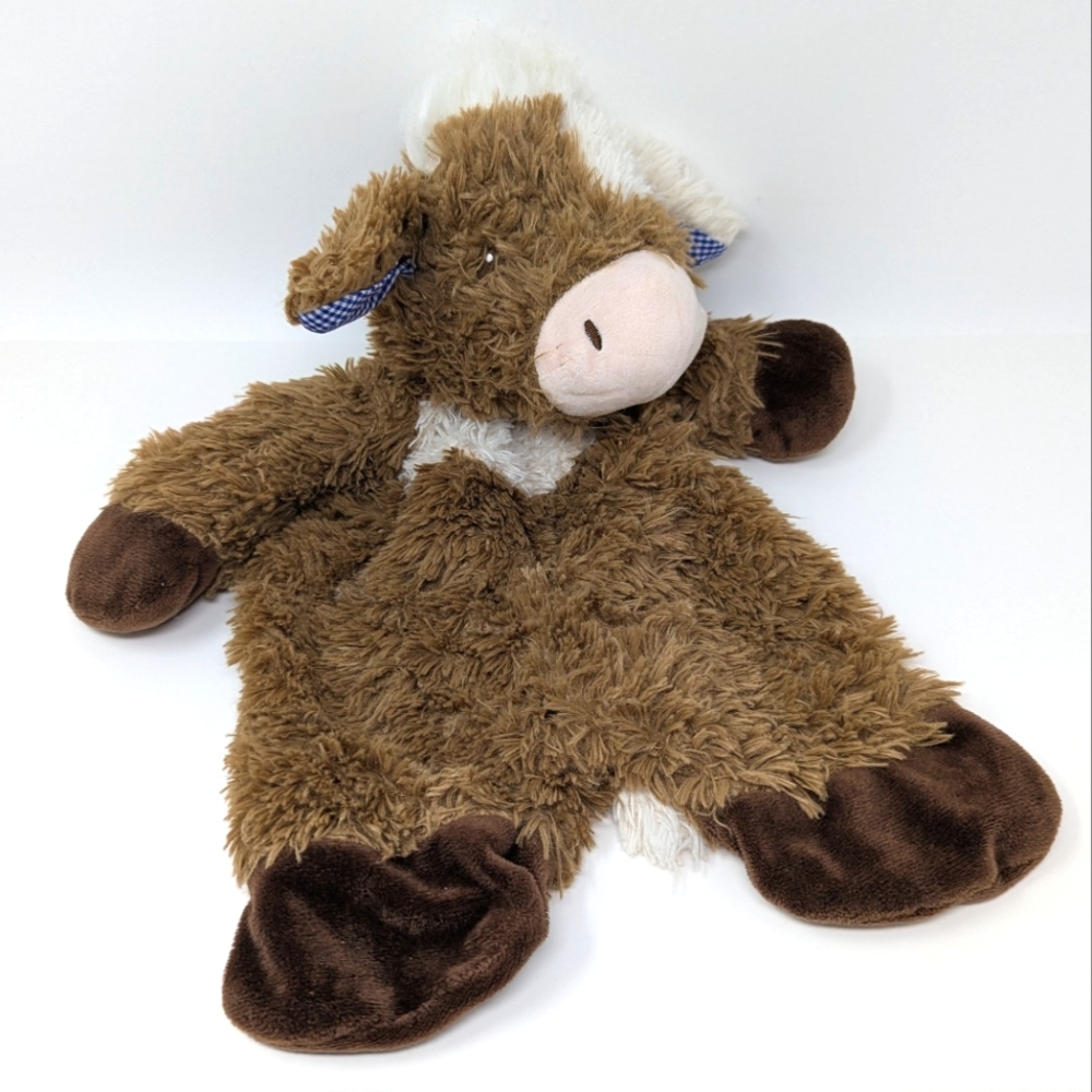 Ganz Happy Hill Flat A Pat Highland Cow Lovey Plush Baby